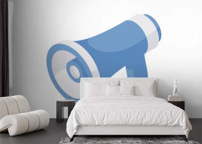 Isometric vector illustration of blue loudspeaker icon Wall mural