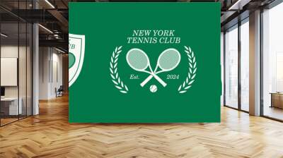 Set vintage tennis logo, badge, emblem and much more. New York tennis club vintage tee print, athletic apparel design shirt graphic print. Wall mural