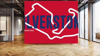 Silverstone grand prix race track. circuit for motorsport and autosport. Vector illustration. Wall mural