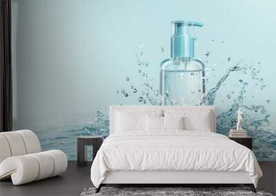 A bottle of water splashes on the surface of the water Wall mural