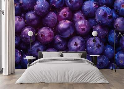 A close-up shot of a bunch of blueberries Wall mural