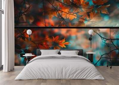 A cluster of leaves on a tree branch, natural scenery Wall mural