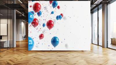 A collection of colorful balloons tied together with strings, suitable for party decorations or special celebrations Wall mural