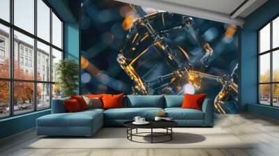 A group of interconnected cubes with a modern design. Suitable for technology and innovation concepts Wall mural