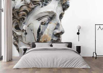 A sculpture depicting a person with flowing locks, suitable for art or design concepts Wall mural