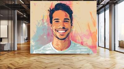 A smiling man with a beard Wall mural