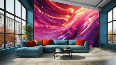 A vibrant purple and pink abstract background featuring a swirling design Wall mural