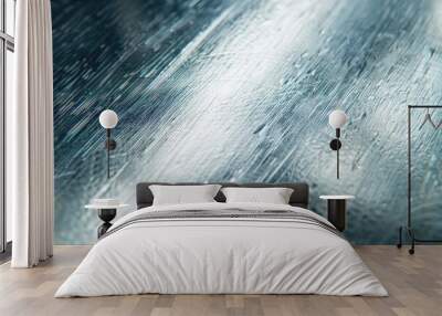 Close up of a metallic surface with water droplets, suitable for backgrounds and textures Wall mural