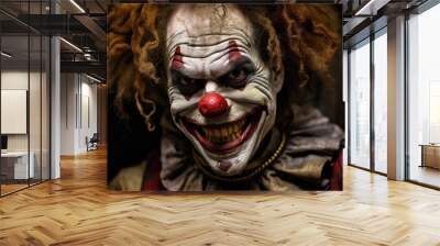 Clown with evil smile Wall mural