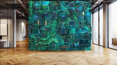 Detailed view of a computer circuit board, suitable for technology concepts Wall mural