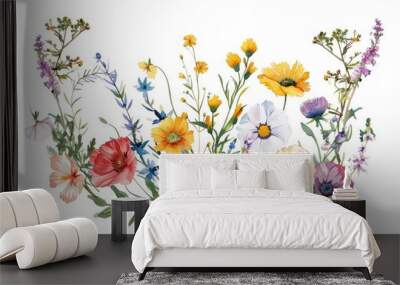 Vibrant bouquet of flowers, perfect for various designs Wall mural