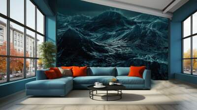 Waves crashing on the ocean shore Wall mural