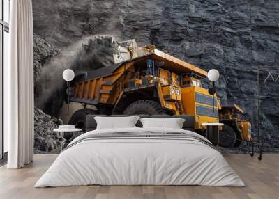 mining truck in a coal mine loading coal Wall mural