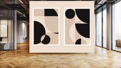 Abstract geometric posters. Simple primitive shapes and forms, modern background set bauhaus style. Vector art illustration Wall mural