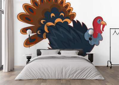 Cartoon turkey icon image vector isolated on white background. Wall mural