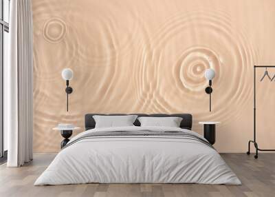 water texture ripples wave clean transparent water abstract background in beige color Wall mural