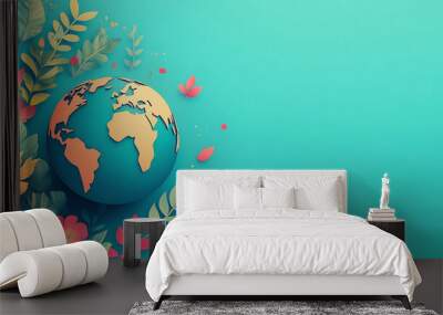 Developing sustainable development goals for the environment. Saving the environment sustainable. Environment World Earth Day. Implementation of environmental technology. Wall mural