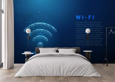 Abstract Wi-Fi symbol. Wireless internet technology concept Wall mural