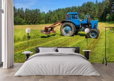 tractor in field Wall mural