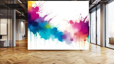 illustration with watercolor blots on a white background. splashes and smudges, textured paper, pattern Wall mural