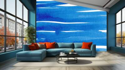 Abstract blue background with stripes Wall mural