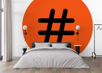 Hashtag sign icon Wall mural