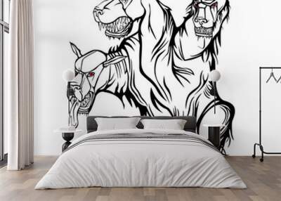 The three-headed mythological dog Cerberus Wall mural