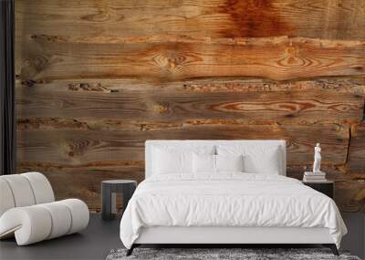 Wooden timber wall. Old wood texture. Brown and yellow natural simple wooden texture material background. Wall mural