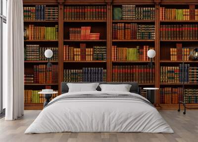 Shelving with books. Library. Book collection Wall mural