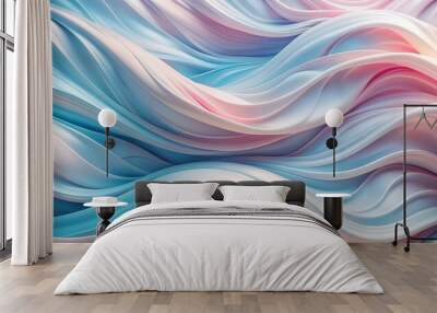 abstract light background of floating fabric, pleats, soft colours Wall mural