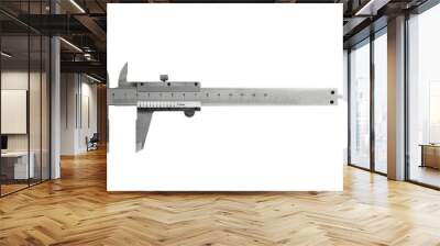 metal vernier caliper, construction and working measuring tool, isolated on a white background Wall mural