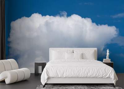 white fluffy clouds isolated on a black background Wall mural