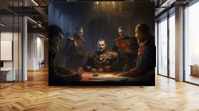 Generals at the table Wall mural