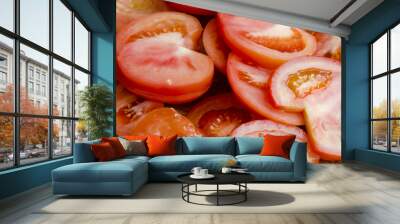 Cut tomatoes Wall mural