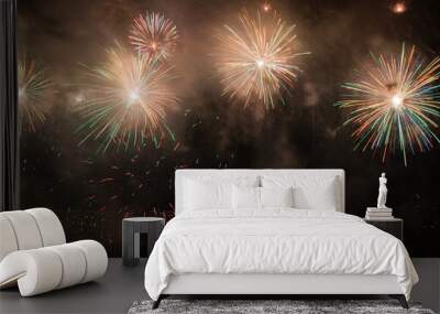 fireworks in the night sky Wall mural