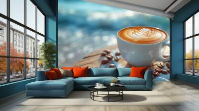 cup of cappuccino Wall mural