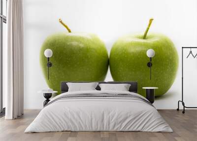 two green Apple Wall mural