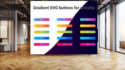 Set of gradient buttons for website and application. UI gradient buttons for web and app. Vector illustration. Wall mural