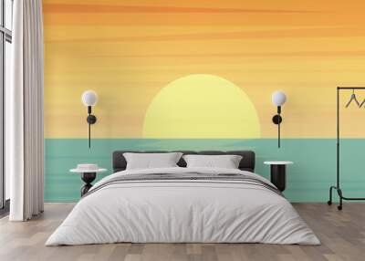 Sunset or sunrise over the sea or ocean Wall mural