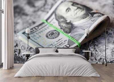  A photo illustration of US 100 dollar bills Wall mural