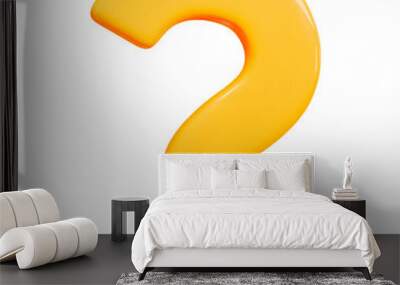 3d yellow question mark. Faq problem solution symbol. Vector illustration on isolated background. Wall mural