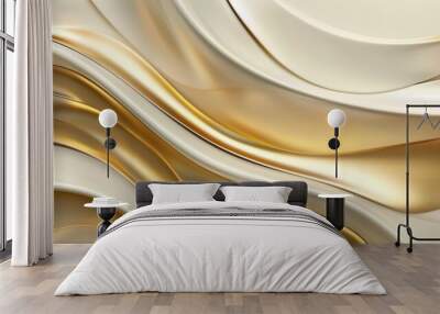 3D abstract multicolored background in the form of waves. Wall mural