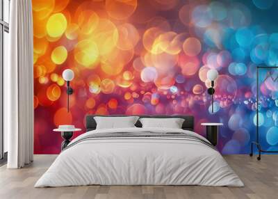 Abstract colorful light waves, bright flow of energy, smooth and dynamic colorful background. Wall mural