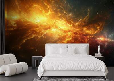 abstraction of solar system galaxy, star and planet. Wall mural