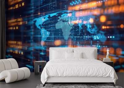 concept of worldwide banking network. Wall mural