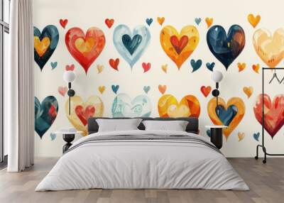 heart icon in flat style on a white background. Wall mural