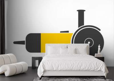 Simple icon angle grinder on white isolate Wall mural