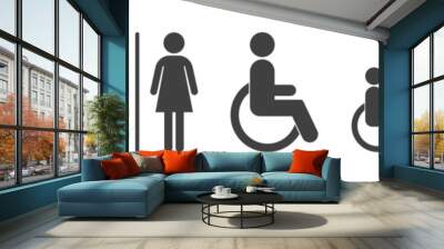 WC icon set on white background Wall mural