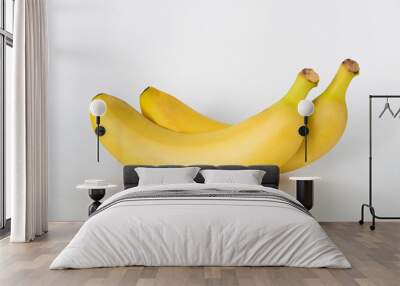 two bananas on a white background Wall mural