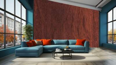 Natural wood grain design of oak wood with cherry stain finish. Macro showing texture and details. Wall mural